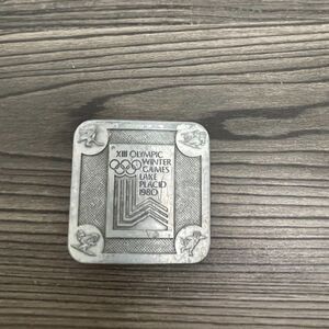 Vintage 1980 Winter Olympic Game Lake Placid Belt Buckle by True Distance